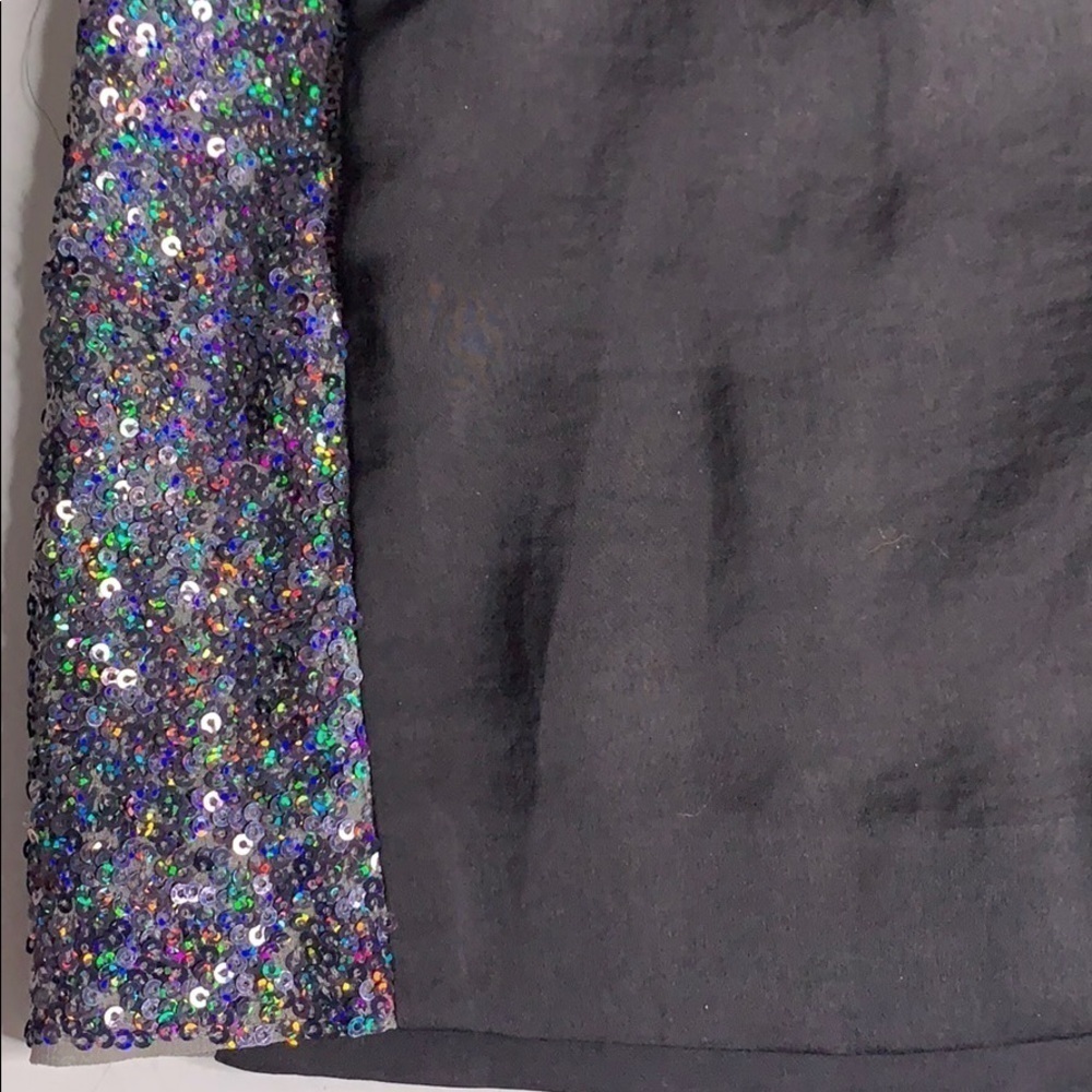 Rebecca Taylor Silk Pleated Sequin silver shimmer dress evening shorts 4 - Picture 4 of 11